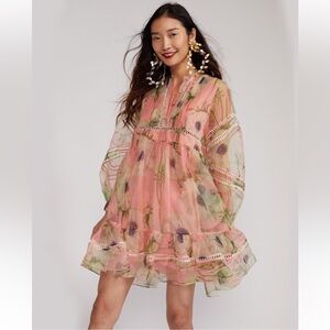 Cinthya Rowley Floral Print organza Dress